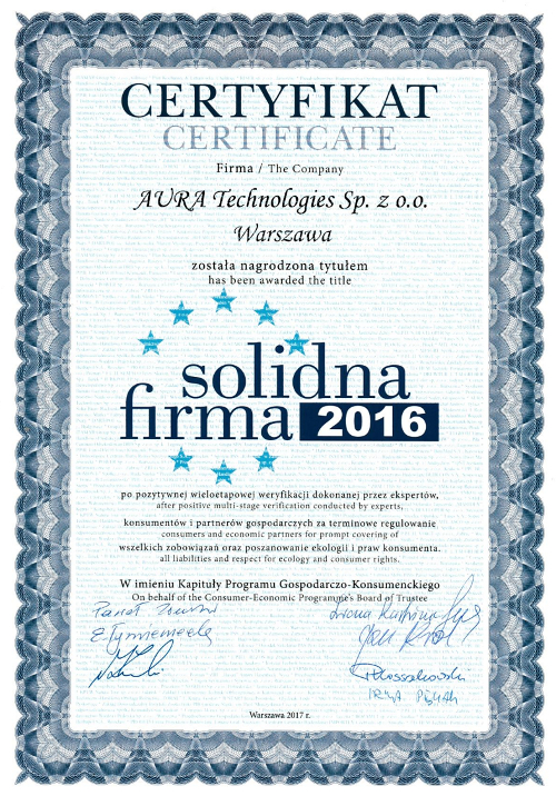 AuraTech - Solidna firma 2016